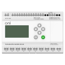 Модуль ЦПУ ПЛК 430 8 DI 6 UI (0-10В/DI) 10 RO 24В DC с экраном ONI PLR-430-CPU-14U10R-1DC-00