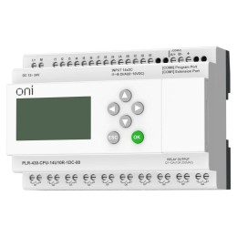 Модуль ЦПУ ПЛК 430 8 DI 6 UI (0-10В/DI) 10 RO 24В DC с экраном ONI PLR-430-CPU-14U10R-1DC-00