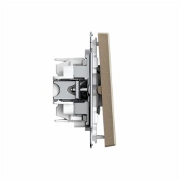 Выключатель кнопочный 2-кл. ArtGallery 10AX быстрозажим. клем. механизм шампань SE GAL000517S