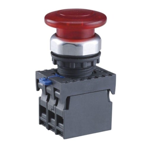 Кнопка управления "Грибок" d40мм NP8-11MD/14 1НО+1НЗ IP65 AC110-230В с самовозвратом с подсветкой кр
