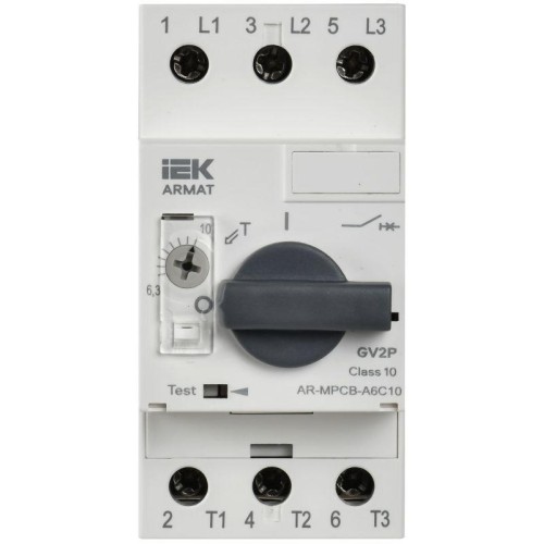 Выключатель автоматический защиты двигателя A6 GV2P 6.3-10А ARMAT IEK AR-MPCB-A6C10