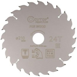Диск пильный по дереву с тефлоновым покрытием 24Т Profi plus 210х1.5/2.2х32/30/25.4/20мм Cutop 75-21