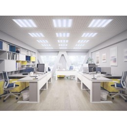 Светильник светодиодный ДВО 2001A PRO 45Вт 6500К Грильято панель опал БАП 3ч IEK LTP-DVO1-2001A-45-6