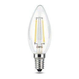 Лампа светодиодная филаментная Black Filament 7Вт свеча 4100К нейтр. бел. E14 580лм GAUSS 103801207