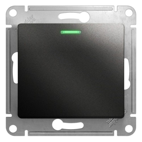 Переключатель проходной 1-кл. СП Glossa 10А IP20 (сх. 6а) 10AX с подсветкой механизм антрацит SE GSL