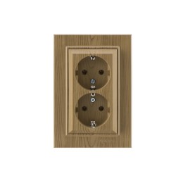 Розетка 2-я с/з СП (Новый дизайн) Karea 16А IP20 дуб Makel 56101057