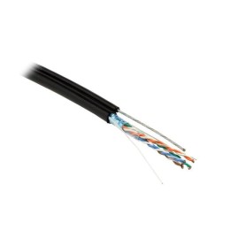 Кабель витая пара F/UTP кат.5E 4 пары 24 AWG ОЖ solid экран-фольга с усилен. метал. тросом внешн. PE