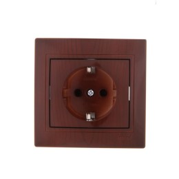 Розетка 1-м СП Mira 16А IP20 с заземл. керамика вишня LEZARD 701-0601-122