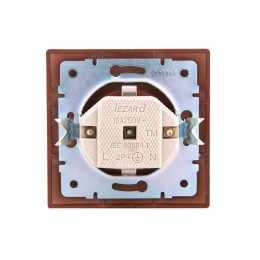 Розетка 1-м СП Mira 16А IP20 с заземл. керамика вишня LEZARD 701-0601-122