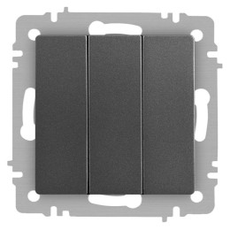 Выключатель 3-кл. СП Accent 6-106-07 10А IP20 250В AL/CU графит Intro Б0063544