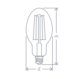 Лампа светодиодная филаментная высокомощная 14 340 NLL-ED120-24-230-840-Е27-CL 24Вт прозрачная 4000К