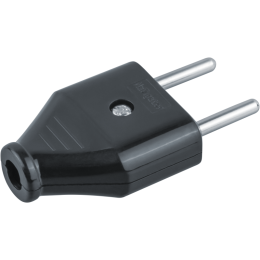 Вилка 61 714 NCA-PL07-6A-X-BL прямая без заземл. черн. Navigator 61714