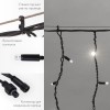 Гирлянда светодиодная "Айсикл" (бахрома) 5.6х0.9м 240LED бел. 16Вт 230В IP67 провод каучук черн. Neo