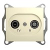 Розетка телевизионная проходная TV/R 1-м СП Glossa 4дБ механизм беж. SchE GSL000295