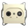 Розетка телевизионная проходная TV/R 1-м СП Glossa 4дБ механизм беж. SchE GSL000295