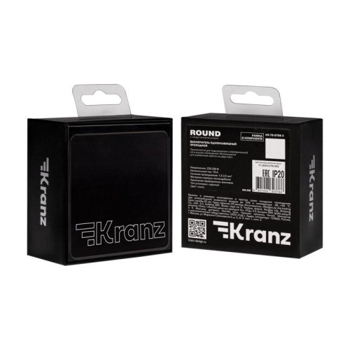 Выключатель проходной (переключатель) 1-кл. СП ROUND MIELE 10А оникс Kranz KR-78-0708-3