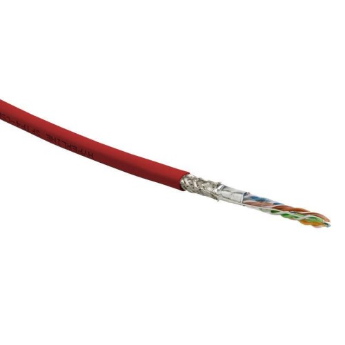 Кабель витая пара SF/UTP кат.5E 4 пары 24 AWG ОЖ solid экран-фольга + медн. оплетка LSZH -20град.C-+