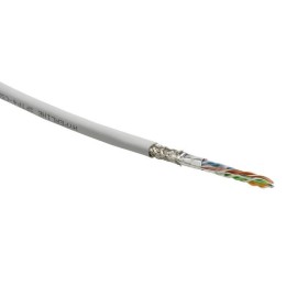 Кабель витая пара SF/UTP кат.5E 4 пары 24 AWG ОЖ solid экран-фольга + медн. оплетка LSZH -20град.C-+