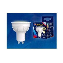 Лампа светодиодная LED-JCDR 6W/WW/GU10/FR PLP01WH Яркая JCDR 6Вт матовая 3000К тепл. бел. GU10 (упак