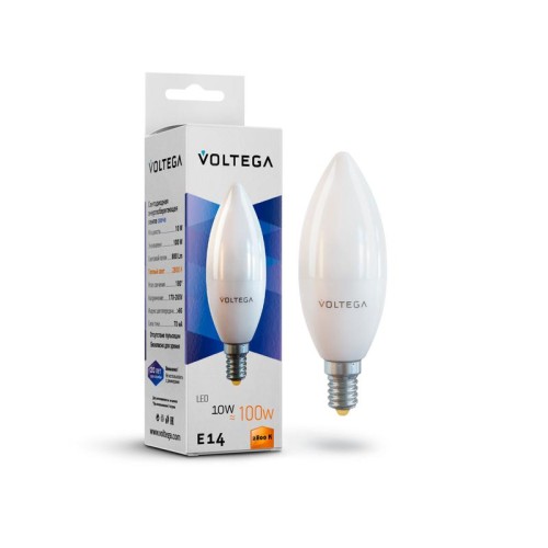Лампа светодиодная Simple Candle 10Вт 2800К E14 Voltega 7064