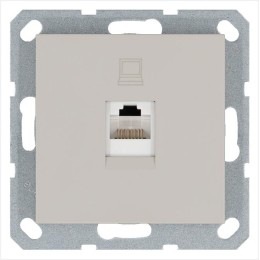 Розетка компьютерная 1-м RJ45 IP20 кат. 5E механизм тауп Jasmart G6105T