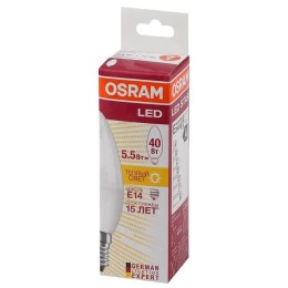 Лампа светодиодная LED Star Classic B 40 5W/827 5Вт свеча матовая 2700К тепл. бел. E14 470лм 220-240