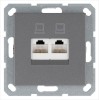 Розетка компьютерная 2-м RJ45 IP20 кат. 5E механизм алюм. Jasmart G6106S