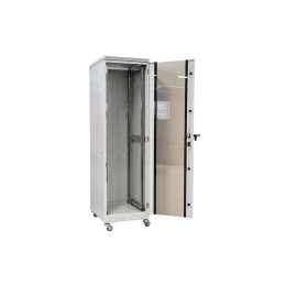 Шкаф телекоммуникационный напольный 19дюйм 24U 600Х600 ШТ-НП-24U-600-600-С передняя дверь стекло ССД