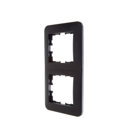 Рамка 2-м ASTI вертикал. черн. бархат LEZARD 7081-4200-152