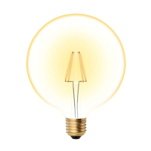 Лампа светодиодная LED-G125-8W/GOLDEN/E27 GLV21GO Vintage форма "шар" зол. колба упак. картон Uniel