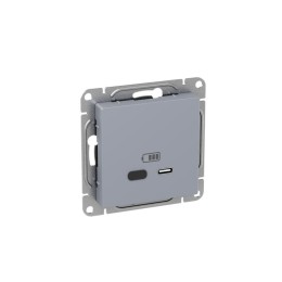 Розетка СП Эпика USB-С быстрая механизм алюм. EKF UP1-SOA-USBCF