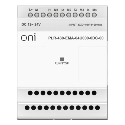 Модуль расширения входов выходов ПЛК 430 4 UI (0-20мА/0-10В) 24В DC ONI PLR-430-EMA-04U000-0DC-00
