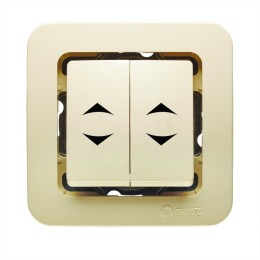 Переключатель перекрестный 2-кл. СП Lillium 10А IP20 без вставки крем. Makel 71226