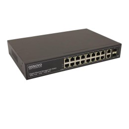 Коммутатор управляемый L2+ PoE SW-8182/L(300Вт) Gigabit Ethernet на 16 RJ45 PoE + 2хRJ45 + 2 GE SFP