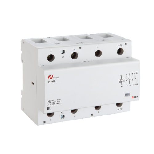 Контактор модульный КМ 100А 3NO+1NC 24В AC (6 мод.) AVERES EKF km-av-6-100-31-24V