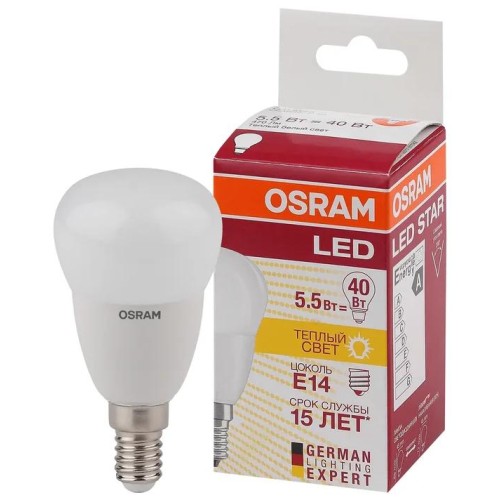 Лампа светодиодная LED Star Classic P 40 5W/827 5Вт шар матовая 2700К тепл. бел. E14 470лм 220-240В