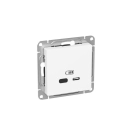 Розетка СП Эпика USB-С быстрая механизм бел. EKF UP1-SOW-USBCF