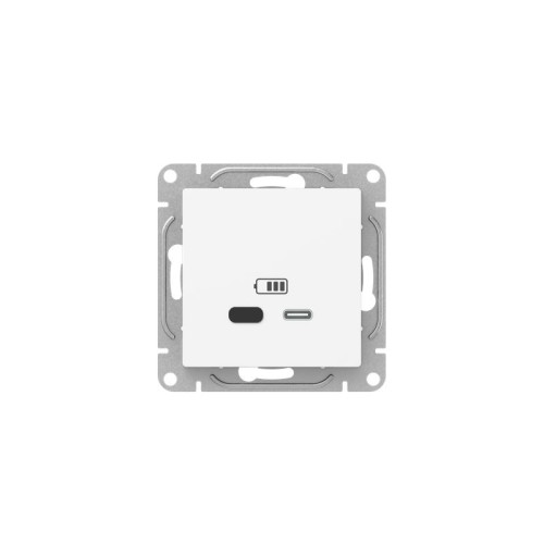 Розетка СП Эпика USB-С быстрая механизм бел. EKF UP1-SOW-USBCF