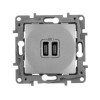 Устройство зарядное Etika с двумя USB-разъемами тип C-тип C 240В/5В 3000мА алюм. Leg 672435