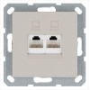 Розетка компьютерная 2-м RJ45 IP20 кат. 5E механизм тауп Jasmart G6106T