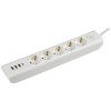 Удлинитель 5х2м с заземл. 16А 250В MODERN У05В с выкл. USBх4 (type-Aх3шт + type-Cх1шт) ПВС 3х1 бел.