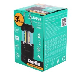 Фонарь кемпинговый LED5632 3COB LED элементы питания 3хAAA/R03 (не в компл.) пластик. черн. (кор) Ca