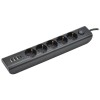 Удлинитель 5х2м с заземл. 16А 250В MODERN У05В с выкл. USBх4 (type-Aх3шт + type-Cх1шт) ПВС 3х1 черн.