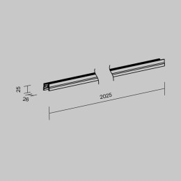 Профиль 2м Elasity IP накладной черн. Maytoni O-TR001-P-B2M