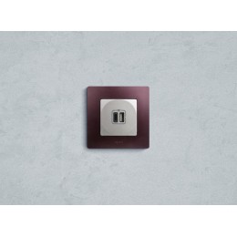 Устройство зарядное Etika с двумя USB-разъемами тип A-тип C 240В/5В 3000мА алюм. Leg 672436