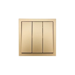 Выключатель 3-кл. СП ZIMA IP20 10А безвинт. зажим зол. LEZARD 704-3688-109QC