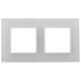 Рамка 2-м 14-5102-01 стекло Elegance бел.+бел. Эра Б0059168