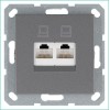 Розетка компьютерная 2-м RJ45 IP20 кат. 6 механизм алюм. Jasmart G6108S