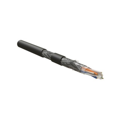 Кабель витая пара экранир. SF/UTP кат.6 4 пары 23 AWG ОЖ solid общий экран-фольга и оплетка -30град.