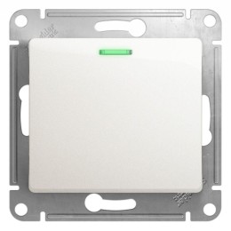 Переключатель проходной 1-кл. СП Glossa 10А IP20 (сх. 6а) 10AX с подсветкой механизм перламутр. SE G